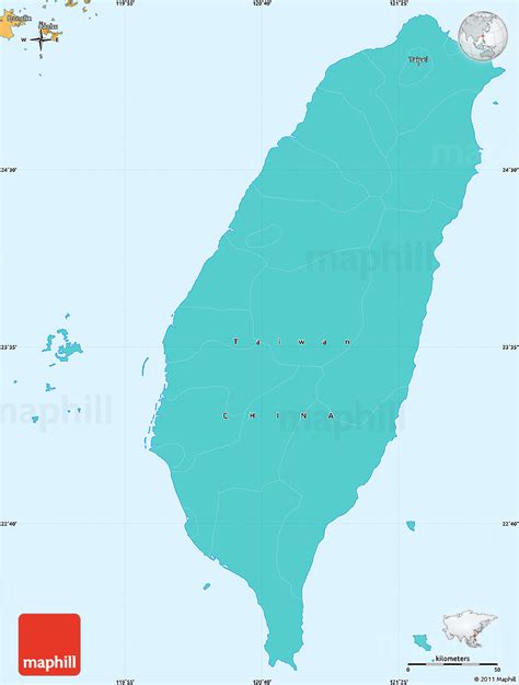 Political Simple Map Of Taiwan