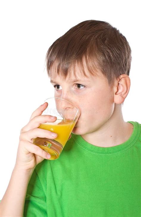 Boy Drinking Juice Stock Photo Image 28741040