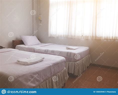Generic Bedroom Interior Of Two Single Beds Stock Photo Image Of