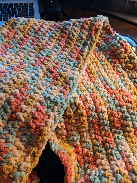 My First Proper Blanket Project All Single Crochet In Chunky Blanket