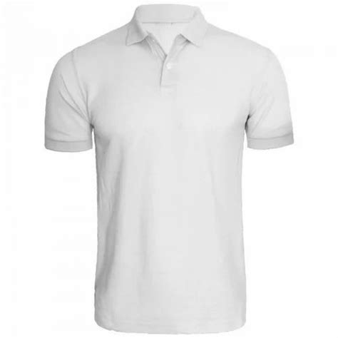 Mediumlargexlxxl Lycra Cotton Mens White Collar T Shirts Rs 190