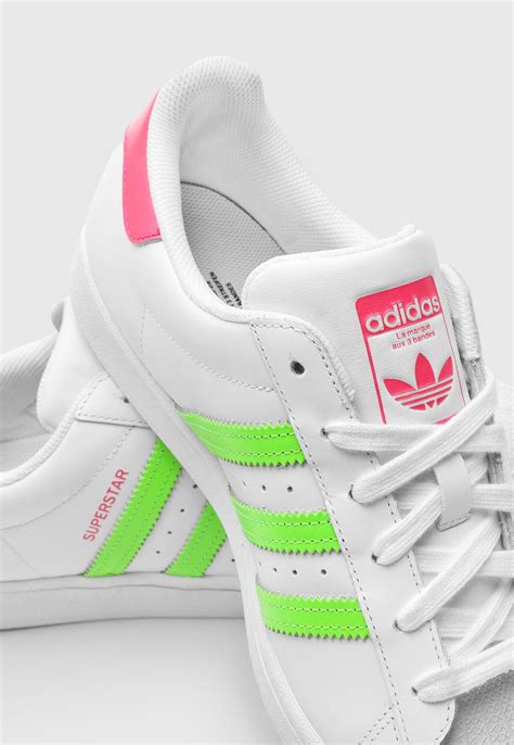Tênis Adidas Originals Superstar Neon Branco Compre Agora Kanui Brasil