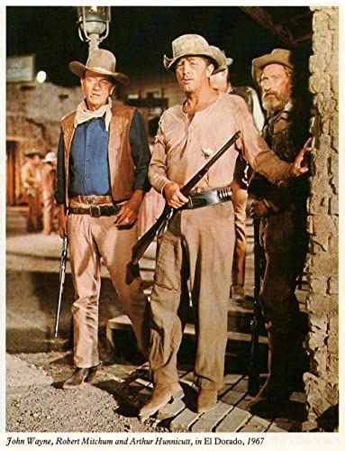 Robert Mitchum John Wayne And Arthur Hunnicutt In El Dorado 1967