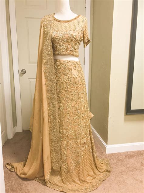 Pakistani Bridal Dress Faraz Manan Inspired Golden Bridal Etsy