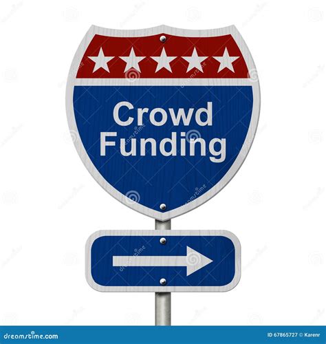 American Crowd Funding Highway Road Sign Stock Image Image Of