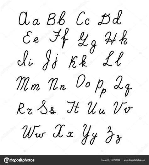 Alfabeto Dibujado Mano Del Vector Letras Manuscritas Alfabeto Porn