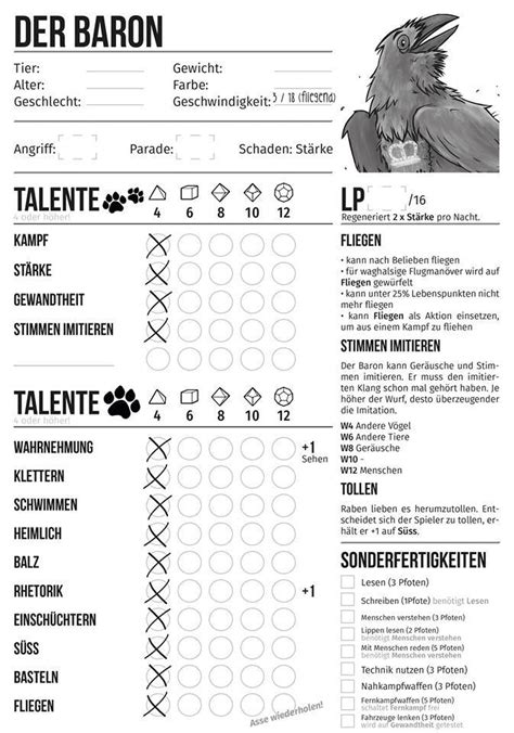 Pen and paper charakterbogen rocket beans. 13.01.2017 - 9/11 Animal Squad #1 - Pen & Paper mit ...