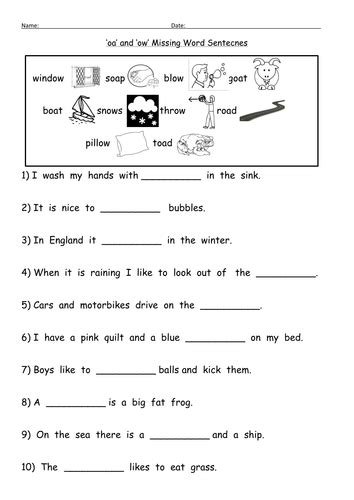 Teach Child How To Read Oa Words Phonics Sentences