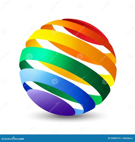 Rainbow 3d Sphere Icon And Logo Design Stock Vector Illustration Of