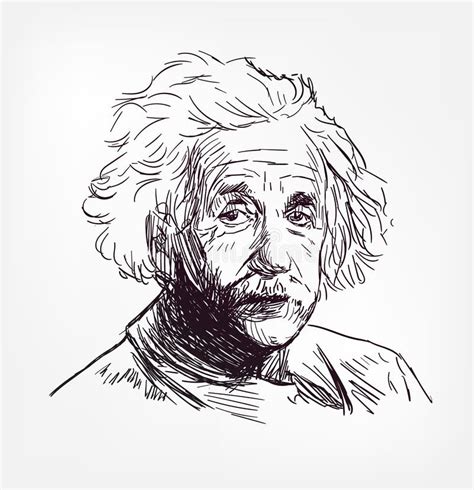 Albert Einstein Vector Sketch Illustration Isolated Editorial Photo