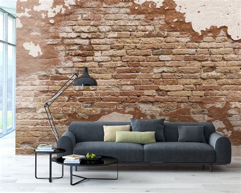 Distressed Brick 8 X 118 6 Piece Wall Mural Set Faux Brick Walls