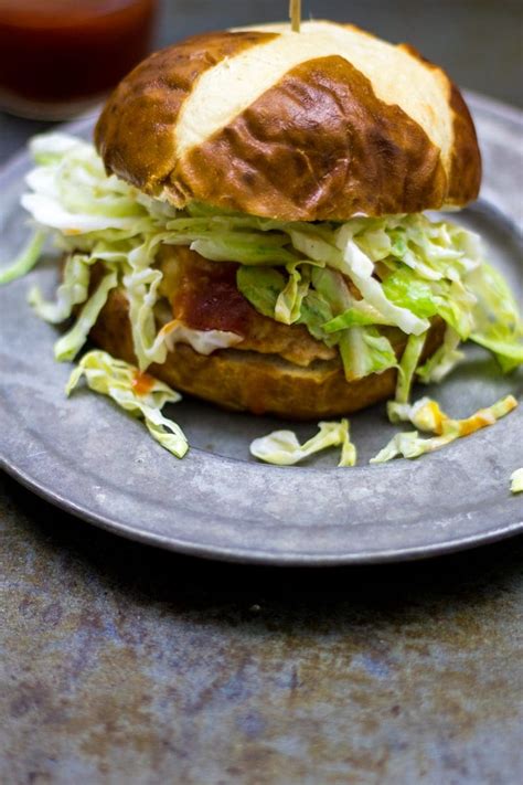 What goes well on a chicken burger? Barbecue Chicken Burger (with optional coleslaw)-- A Mind ...