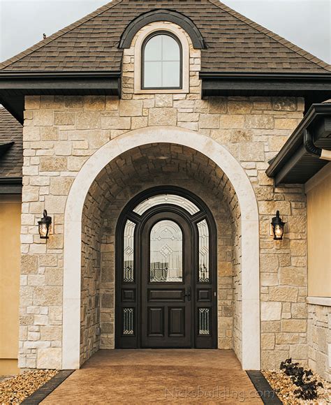 Arched Top Glass Exterior Doors With Surround Model 3003