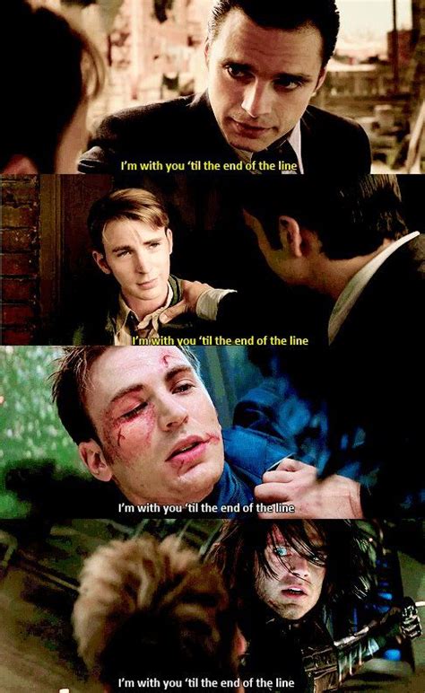 steve and bucky i am with you til the end of the line my two favourite scenes from captain