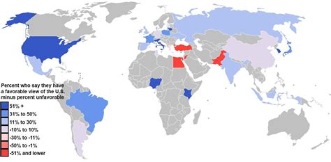who loves and hates america a revealing map of global opinion toward the u s the washington post