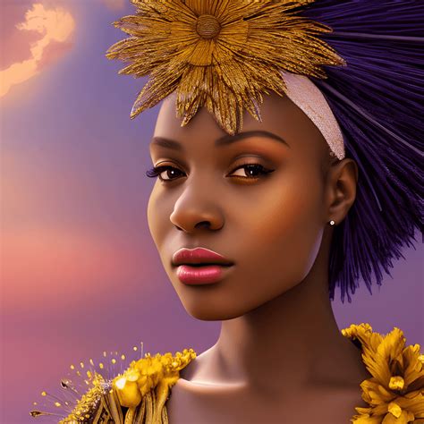 beautiful haitian girl with sparkly flower on head · creative fabrica
