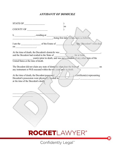 Free Affidavit Of Domicile Template Faqs Rocket Lawyer Affidavit