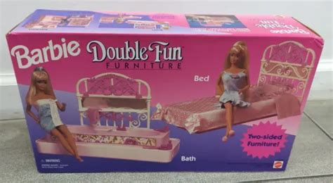 New Mattel Barbie Doll Double Fun Furniture Bed Bathtub Set Sealed Picclick