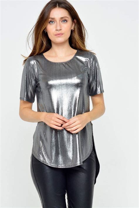 Passion Cami Metallic Top In Silver Iclothing