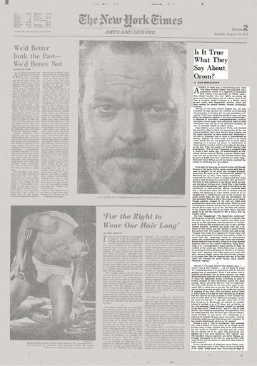 Is It True What They Say About Orson The New York Times