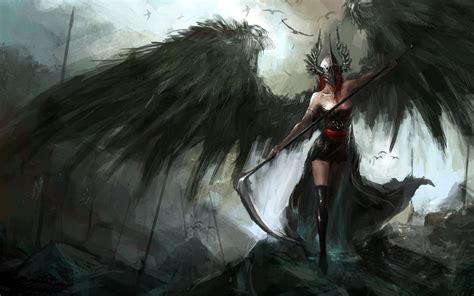 Wallpaper Fantasy Art Anime Wings Artwork Mythology Sickle Screenshot Fictional
