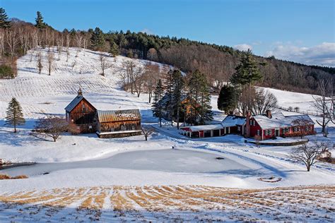 Winter Snow On Sleepy Hollow Farm Woodstock Vermont Cloudland Road