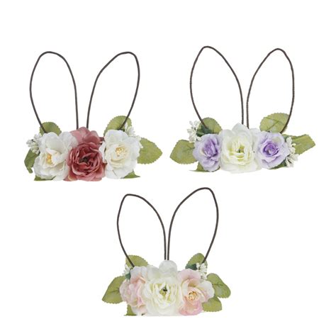 Easter Rabbit Ear Flower Crown Flower Headband Children Floral