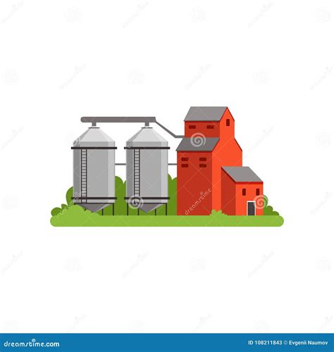 Agricultural Silo Towers And Farm Buildings Countryside Life Object