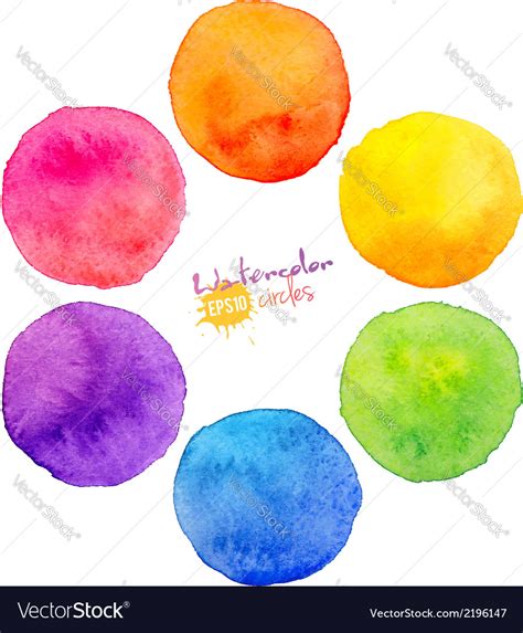 Rainbow Watercolor Circles Royalty Free Vector Image
