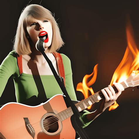 Taylor Swift Singing By Campfire · Creative Fabrica