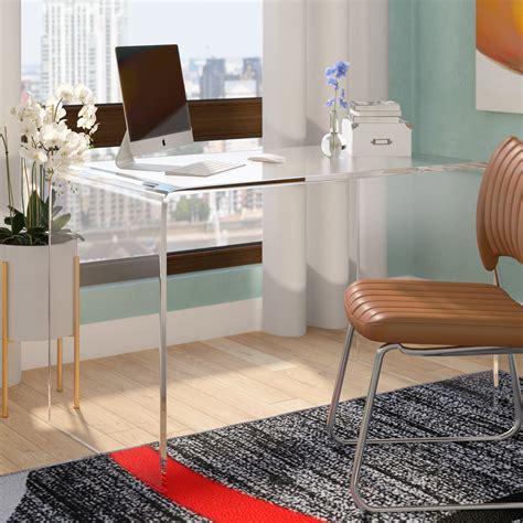 Here are 21 ideas for making a practical home office desk that conserves consider getting a desk made of crystal clear lucite. Gold Flamingo Alexzander Reversible Desk | Office desk ...