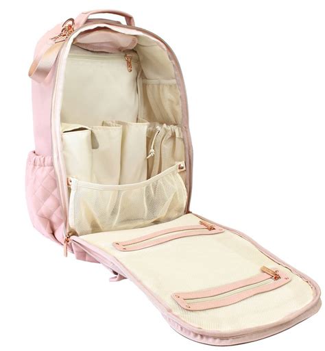 Itzy Ritzy Boss Diaper Bag Backpack Blush Free Wipes Case