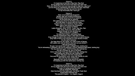 Full Lyrics Rap God Eminem Produced By Dvlp Album The