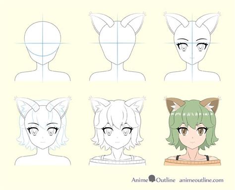 How To Draw Anime Cat Girl Ears Step By Step Animeoutline Anime Cat