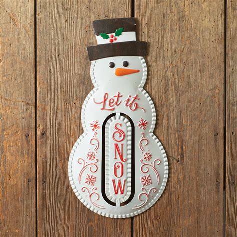 Let It Snow Snowman Wall Sign Farmhouse Christmas Décor