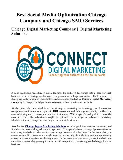 Best Social Media Optimization Chicago Company And Chicago Smo Services