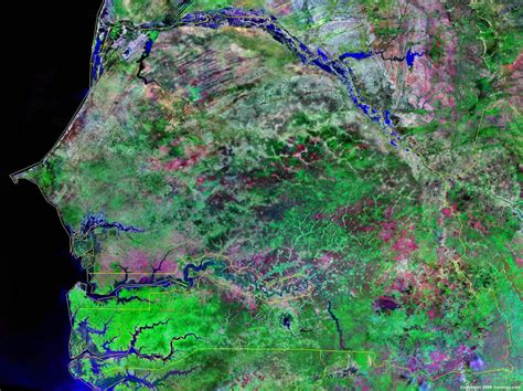 Senegal Map And Satellite Image