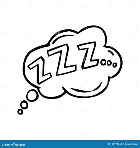 Comic Bubble Zzz Sleeping Vector Icon Stock Illustration