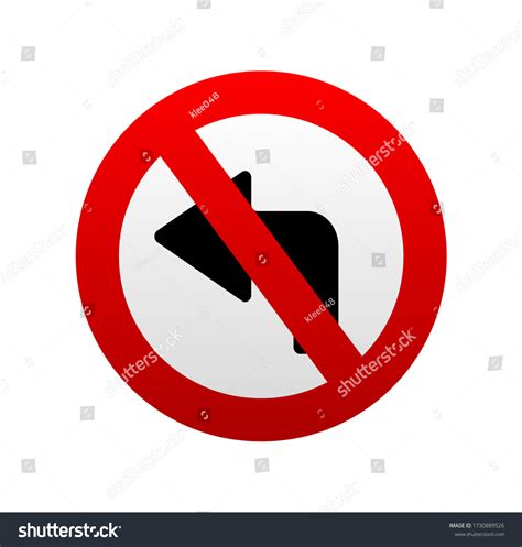 No Left Turn Traffic Sign Stock Vector Royalty Free 1730889526