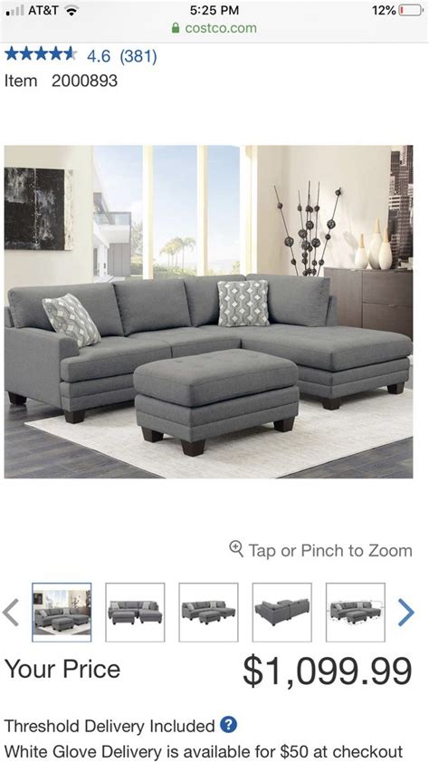 It offers quality features in construction, fabric and styling: New Thomasville sectional couch - Costco - for Sale in ...