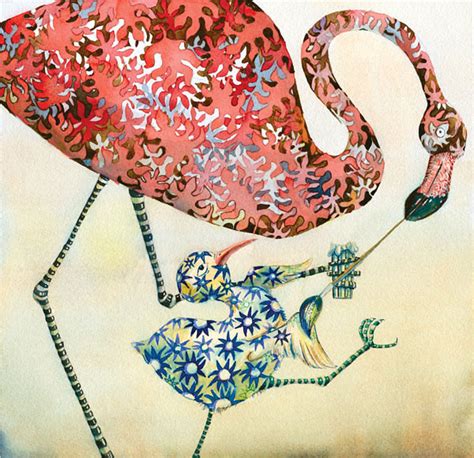 Whimsical Watercolor Painting Flamingos Whimsical Fine Arts