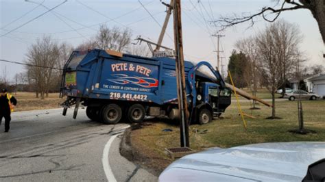 Garbage Truck Crashes Into Utility Pole Knocks Out Power For Hundreds
