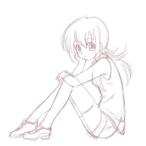 Sketch Of The Sitting Girl By Chindefu On Deviantart