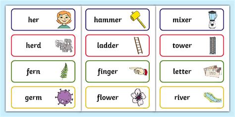 ‘er Sound Phonics Word Cards Resource Easy To Print
