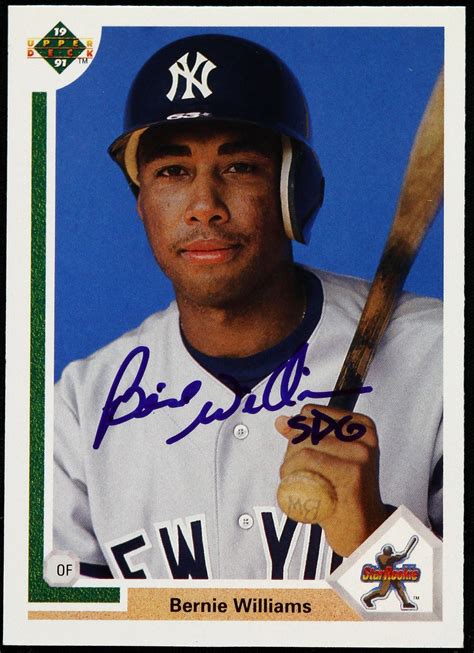 Check spelling or type a new query. Lot Detail - 1991 Upper Deck #11 Bernie Williams New York Yankees Signed Baseball Rookie Card (JSA)