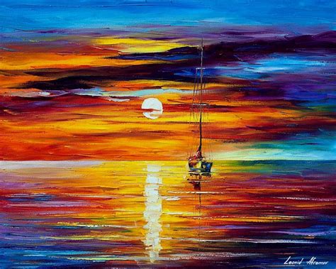 By The Sunset — Palette Knife Oil Painting On Canvas By Leonid Afremov