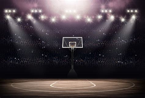 7x5ft Spotlight Basketball Stadium Court Audience Platform Custom Photo