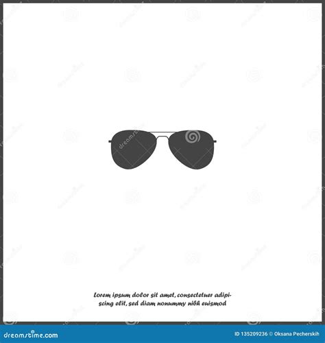 Aviators Glasses Vector Icon Pilot`s Glasses Sunglasses Protect From The Sun On White Isolated