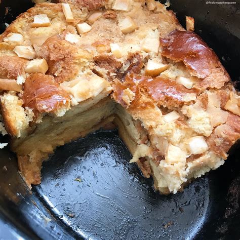 Slow Cooker Apples And Honey Challah Bread Pudding 4 Fit Slow Cooker