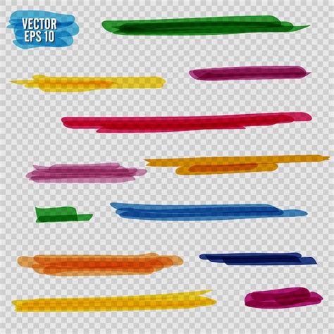 Conjunto De Marcadores Multicoloridos Coloridos Vetor Premium